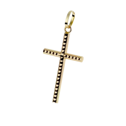 Croix en or jaune facetée