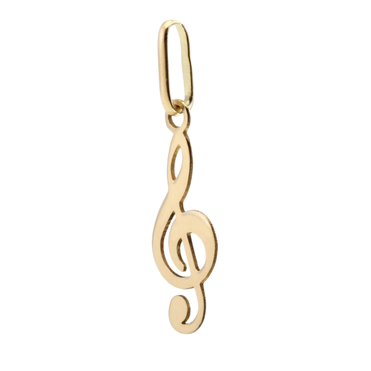 Pendentif en or jaune clef de sol