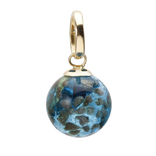 Pendentif en or jaune, verre de Venise