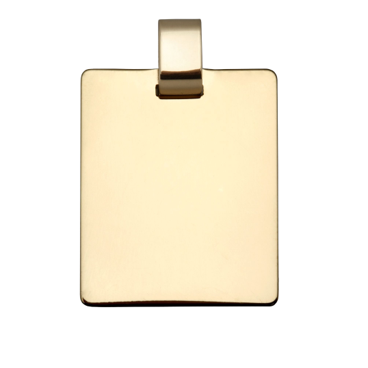 Pendentif en or jaune, plaque rectangle