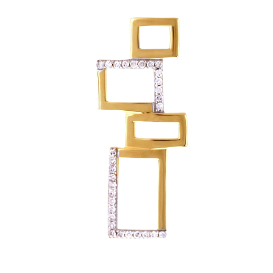 Pendentif en or jaune rhodié  et diamants