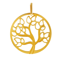 Pendentif en or jaune arbre de vie ajouré
