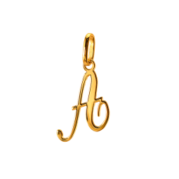 Pendentif alphabet en or jaune, lettre A