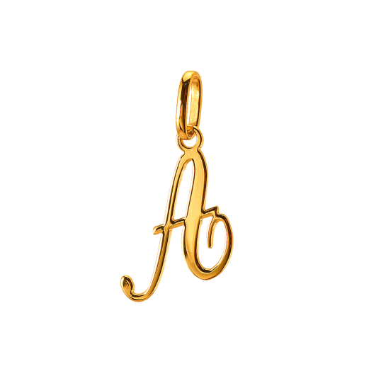Pendentif alphabet en or jaune, lettre A