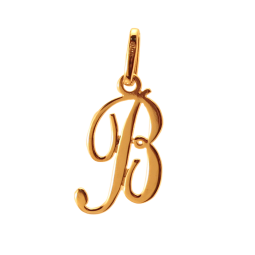Pendentif alphabet en or jaune, lettre B
