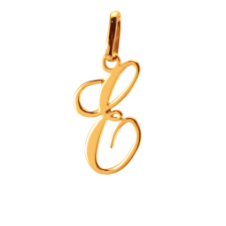 Pendentif alphabet en or jaune, lettre E