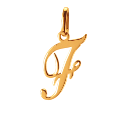 Pendentif alphabet en or jaune, lettre F