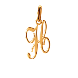 Pendentif alphabet en or jaune, lettre H