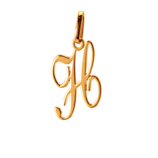 Pendentif alphabet en or jaune, lettre H