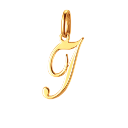 Pendentif alphabet en or jaune, lettre I