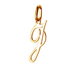 Pendentif alphabet en or jaune, lettre J