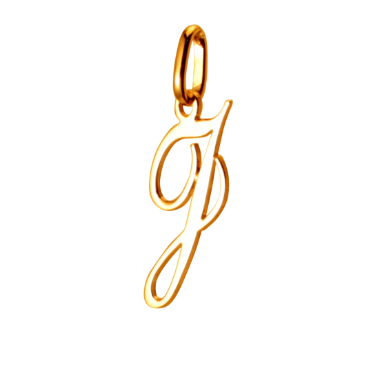 Pendentif alphabet en or jaune, lettre J