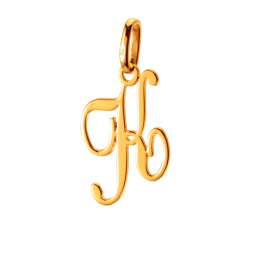 Pendentif alphabet en or jaune, lettre K