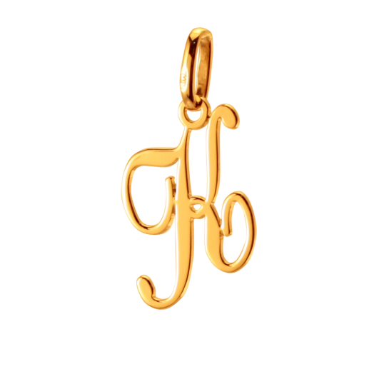 Pendentif alphabet en or jaune, lettre K