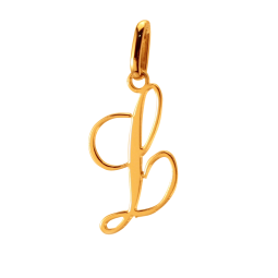 Pendentif alphabet en or jaune, lettre L