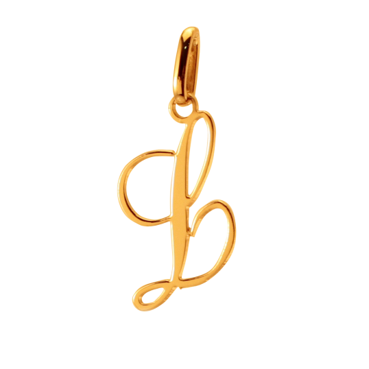 Pendentif alphabet en or jaune, lettre L
