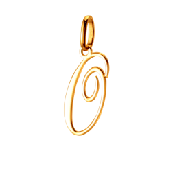 Pendentif alphabet en or jaune, lettre O