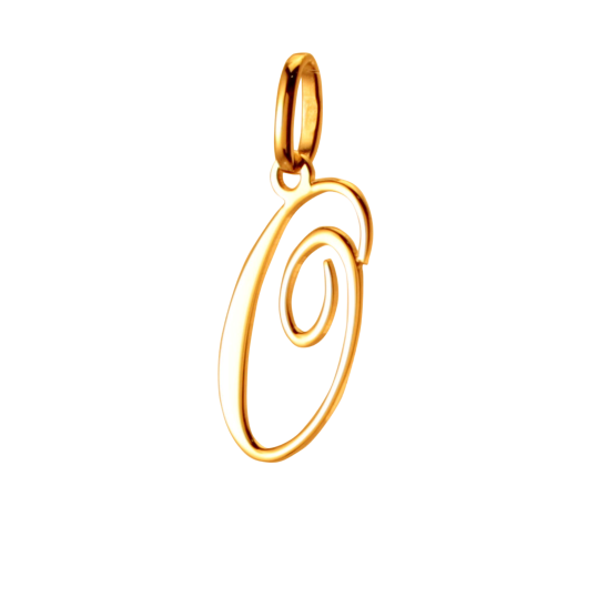 Pendentif alphabet en or jaune, lettre O