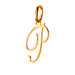 Pendentif alphabet en or jaune, lettre P
