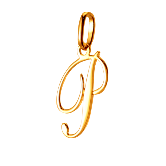 Pendentif alphabet en or jaune, lettre P