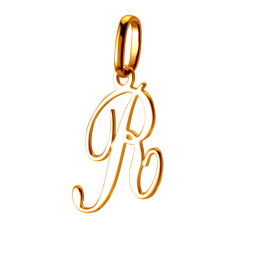 Pendentif alphabet en or jaune, lettre R