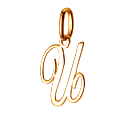 Pendentif alphabet en or jaune, lettre U