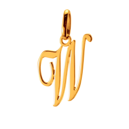 Pendentif alphabet en or jaune, lettre W