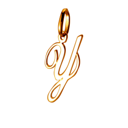 Pendentif alphabet en or jaune, lettre Y