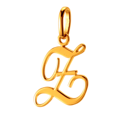 Pendentif alphabet en or jaune, lettre Z