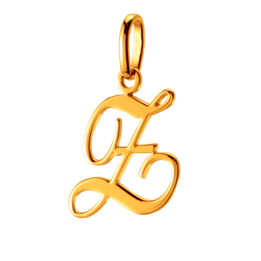 Pendentif alphabet en or jaune, lettre Z