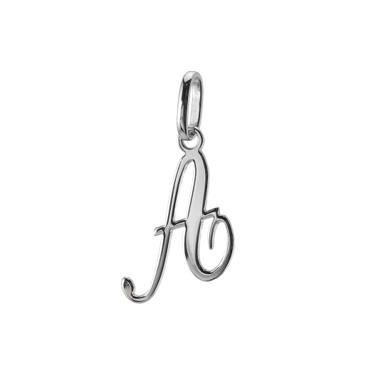Pendentif alphabet en or gris, lettre A