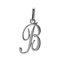 Pendentif alphabet en or gris, lettre B