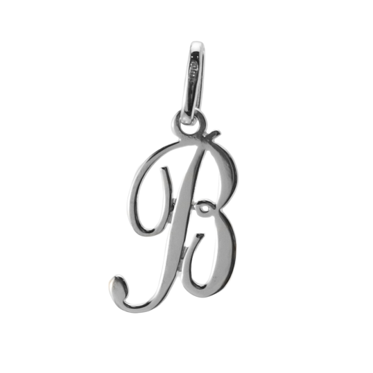 Pendentif alphabet en or gris, lettre B