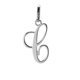 Pendentif alphabet en or gris, lettre C