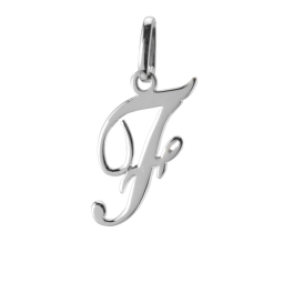 Pendentif alphabet en or gris, lettre F