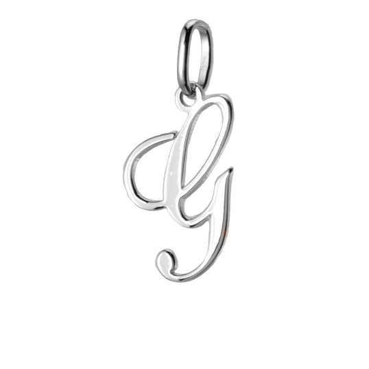 Pendentif alphabet en or gris, lettre G