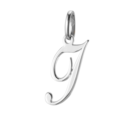 Pendentif alphabet en or gris, lettre I