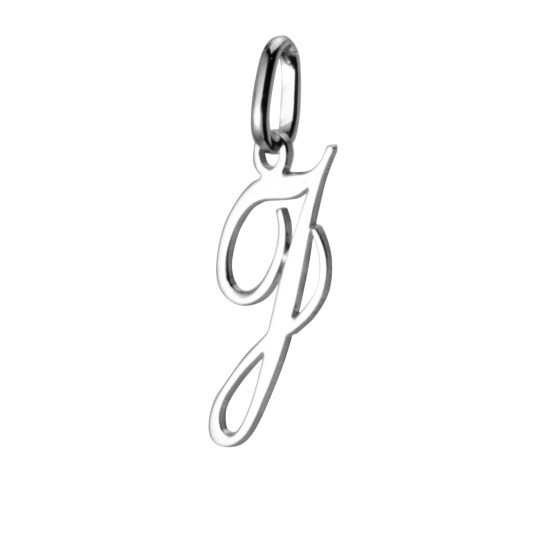 Pendentif alphabet en or gris, lettre J
