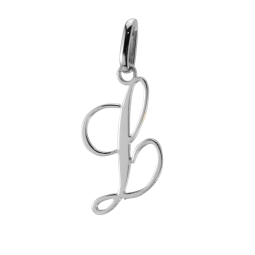 Pendentif alphabet en or gris, lettre L