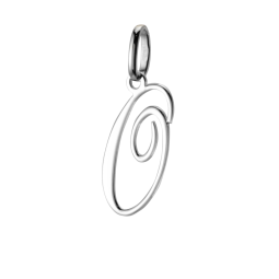 Pendentif alphabet en or gris, lettre O