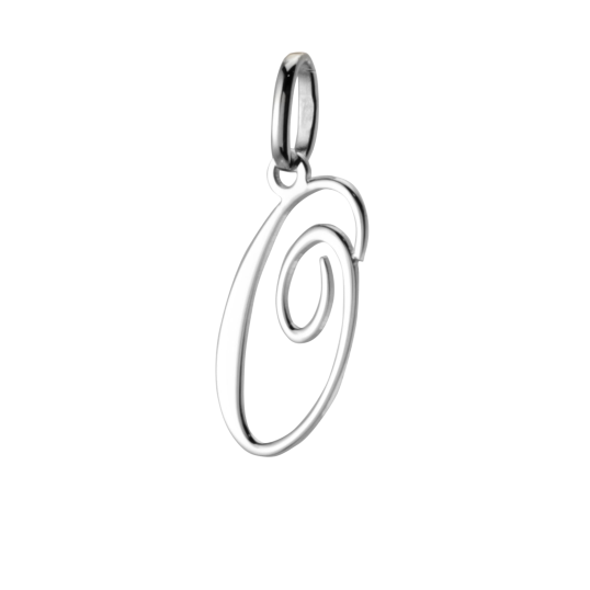 Pendentif alphabet en or gris, lettre O