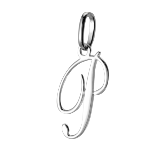 Pendentif alphabet en or gris, lettre P