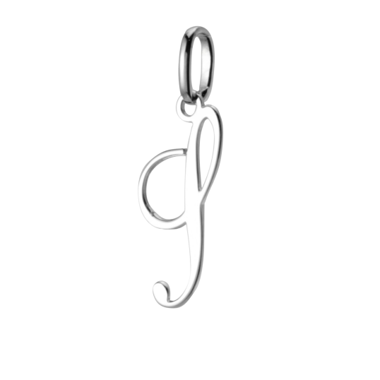 Pendentif alphabet en or gris, lettre S