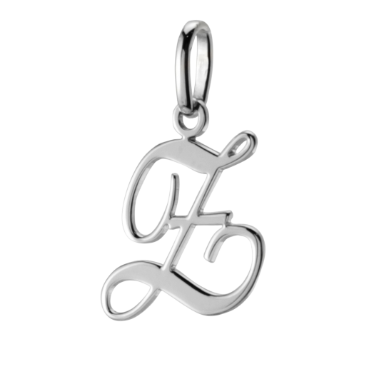 Pendentif alphabet en or gris, lettre Z