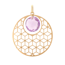 Pendentif en or jaune et améthyste