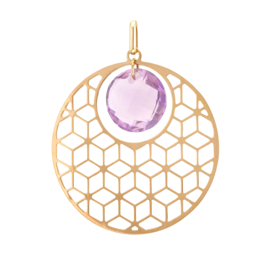 Pendentif en or jaune et améthyste