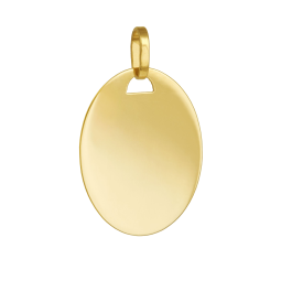 Pendentif en or jaune, plaque ovale