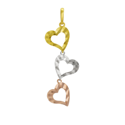 Pendentif en 3 ors, coeurs