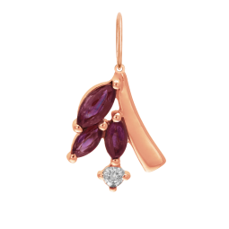 Pendentif en or rose, rubis et diamant