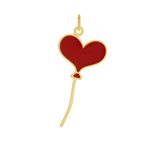 Pendentif en or jaune et laque rouge Pendentif en or jaune et laque rouge